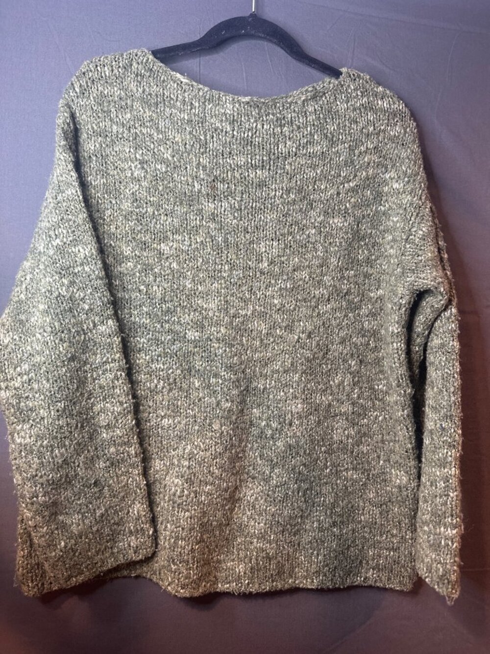 Jones New York Sport Womens M Green Wool Blend Sweater Granola Cabincore Cozy